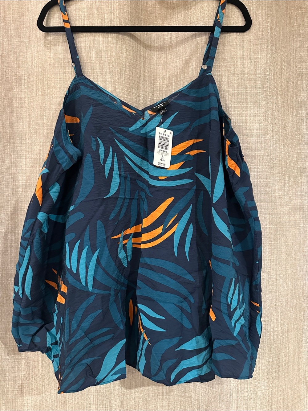 torrid Navy Teal & Orange Tropical Tank Camisole NWT size 2x